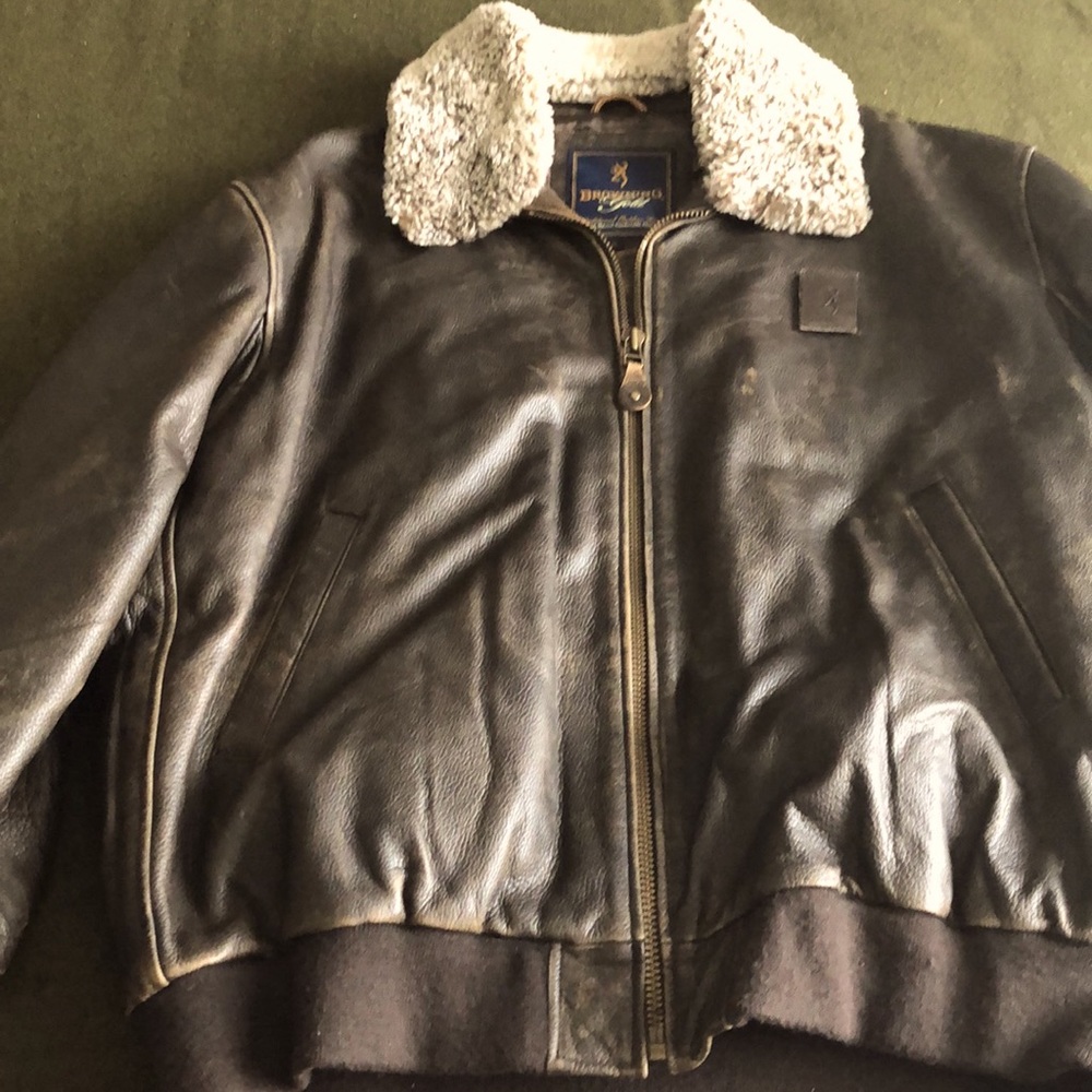 Browning Leather Bomber Jacket XL